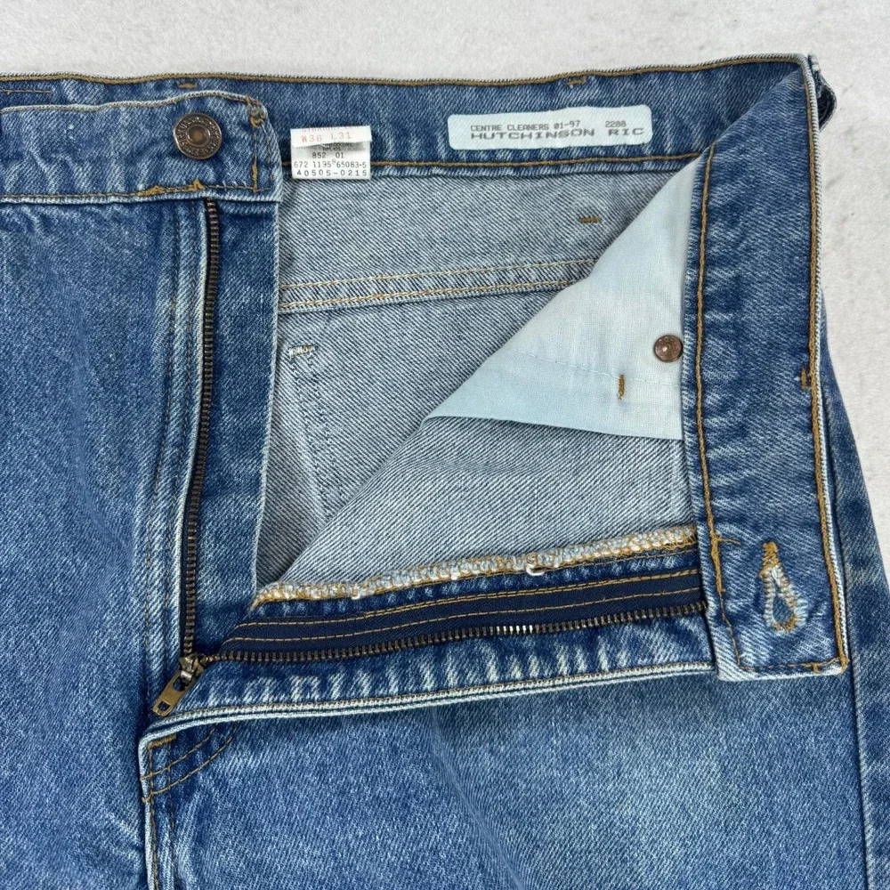Vintage Levis 505 Orange Tab Jeans 90s Mens 36x27 USA Straight Leg Medium Wash